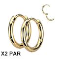 Miniatyrbillede 1 af 2: OBS! 2 Par 8 mm Hoops øreringe i Guidpläterad  316L stål Gold