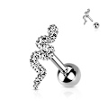Miniatyrbillede 1 af 2: Tragus/Cartilage Piercing med 14 mm. Orm i 316L stål Titanium