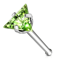 Miniatyrbilde 6 av 11: 1 st. Näspiercing i 316 Kirurgiskt stål med trekantigt 3,5 mm CZ 1 Stål med Ametist CZ