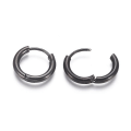 Miniatyrbilde 2 av 2: 1 par 16 mm Hoops øredobber i svart 316L kirurgisk stål
