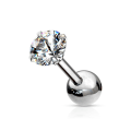 Miniatyrbilde 1 av 3: Tragus/Cartilage Piercing med 3 mm.CZ  i Titanium IP-316L stål