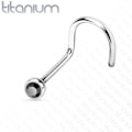 Miniatyrbild 8 av 11: Skruvbar näspiercing i Grade 23 Titanium med "press fit" zirkon 1 ametist