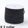 Miniatyrbillede 3 af 3: Note 2 Ruller med ca.: 24~26 mt. Sort elastisk tråd 0,8 mm.