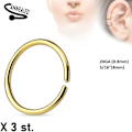 Miniatyrbillede 1 af 2: OBS 2st 8 mm Guldpläterad Piercingringar i 316L Kirurgiskt stål Gold pack med 3