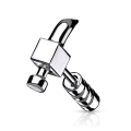 Miniatyrbilde 4 av 4: Hammarformad Tragus/Cartilage Studa  i IP-316L stål 3 Titanium