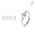 Pikkukuva 2 / 2: Pack 4 Piercingringar i Titanium-IP 316L stål (8 Ø /1,0) med CZ