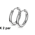 Miniatyrbillede 1 af 2: Obs! 2 Par 8 mm innerdiameter Hoops örhängen i kirurgiskt stål