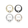 Miniatyrbillede 3 af 3: 8 mm Segment Ring i IP 316L kirurgiskt stål med vit CZ 4 Svart