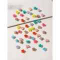 Pikkukuva 1 / 2: 50 st.<<<Pärl Blomformade Hårklämmor 14x14 mm i Mix färger