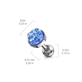 Miniatyrbilde 2 av 3: Tragus/Cartilage Piercing med 6 mm. Ljus Ametist Druzy sten