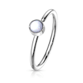 Miniatyrbilde 6 av 11: 1Nesepiercing ring i 316 stål med "Glow in the dark" stein 1  Stål/Ametist