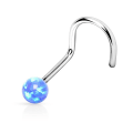 Miniatyrbild 3 av 5: 1 st. Skruvbar näspiercing i 316L stål med 2 mm Rund Opal(4 val) 4 rosa