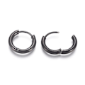 Miniatyrbillede 2 af 2: 1 par 12 mm Hoops øreringe i sort 316L kirurgisk stål