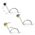 Pikkukuva 3 / 3: Skruvbar näspiercing i G23 Titanium med 3 mm  Kula ball blå