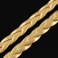 Miniatyrbillede 2 af 2: 10 mt Fiskben Handflätad Guldfärgad PU-läder (konstläder) Gold