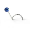Miniatyrbillede 2 af 3: Skruvbar näspiercing i G23 Titanium med 3 mm  Kula ball blå