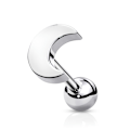 Miniatyrbillede 1 af 2: REA__Mnnformad Tragus/Cartilage Studs i Platina IP-316L stål