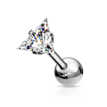 Miniatyrbilde 1 av 3: REA___Tragus/Cartilage Piercing med 4mm CZ i Titanium IP- stål