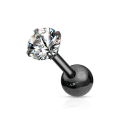 Pikkukuva 5 / 8: Tragus/Cartilage Piercing med 4 mm.CZ IP-316L stål (5 val) 1 Titanium