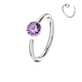 Miniatyrbild 3 av 10: Piercingring i Titanium-IP 316L kirurgiskt stål med CZ (10 val) 9 Rosa