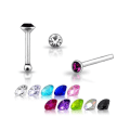 Miniatyrbillede 1 af 2: 1 st.Näspiercing i Sterling silver med Kloinfattad 1,5 mm. CZ 4 lavendel