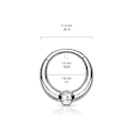 Miniatyrbillede 2 af 4: 8 mm Segment Ring i IP 316L kirurgiskt stål med vit CZ 2 Guld