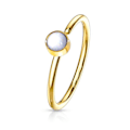 Miniatyrbilde 1 av 2: 1Nesepiercing ring forgylt med "Glow in the dark" Hvit stein