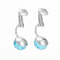 Pikkukuva 2 / 2: Clips örhängen med 10 mm  Skyblue Fasett slipade 10mm.kristaller