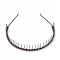 Pikkukuva 1 / 2: Svart Kam diadem i metall 22,5  mm. bred med brun band