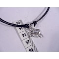 Miniatyrbillede 2 af 3: Ställbar läder halsband med unicorn  hänge i tibet silver Unicorn brun