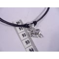 Pikkukuva 2 / 3: Ställbar läder halsband med unicorn  hänge i tibet silver Unicorn brun