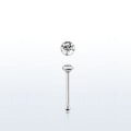 Miniatyrbild 2 av 5: Obs 2 st. Näspiercing i silver med 2 mm. rund vit strass  (k) x 2