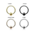 Pikkukuva 2 / 8: 8 mm Segment Ring i IP 316L kirurgiskt stål med kula 2 Svart