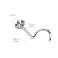 Miniatyrbillede 4 af 4: 5 påskruede næsepiercinger i titaniumbelagt 316L stål med 2,5 mm CZ
