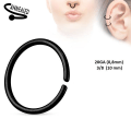 Miniatyrbillede 4 af 5: 1 Par Piercing ringar i IP  316L Stål 0,8 mm tjock 10 mm Ø 1 Stål (Titanium pläterad)