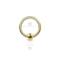 Miniatyrbilde 4 av 8: 8 mm Segment Ring i IP 316L kirurgiskt stål med kula Pink gold