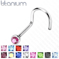 Miniatyrbilde 1 av 11: Påskrudd nesepiercing i Grade 23 Titanium med "press fit" zirkon 7 svart