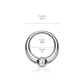Pikkukuva 2 / 3: 8 mm Segment Ring i IP 316L kirurgiskt stål med vit CZ