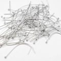 Pikkukuva 4 / 4: 100 kpl x 20 mm. Pitkät nikkelittömät hattuneulat pallolla (4 värivaihtoehtoa) Silver Silverpläterade 