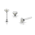 Miniatyrbilde 2 av 2: 1 st. Hjärtfomad näspiercing i silver med strass sten (r) 9 AB