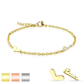 Miniatyrbilde 1 av 4: Vristlänk i AISI 304 Kirurgiskt stål 230 mm. lång ,2 mm. bred 1 Rhodium
