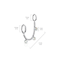 Miniatyrbillede 6 af 6: Barbell Linked kæde i IP-Titanium Plated stålring og hvid CZ