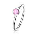 Miniatyrbild 10 av 11: 1Näspiercing ring i 316 stål med "Glow in the dark" sten 7  Stål/Rosa
