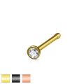 Miniatyrbilde 2 av 4: 1 st. Näspiercing i 316 Kirurgiskt stål med 2,5  mm. Vit Kristal 3 Rose guld
