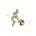 Miniatyrbillede 2 af 2: Tragus/Cartilage Piercing med 14 mm. Orm i 316L stål Titanium