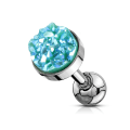 Pikkukuva 1 / 3: Tragus/rustolävistykset 6 mm. Vihreä Druzy kivi Green