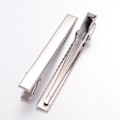 Miniatyrbillede 2 af 2: 6 st Silverfärgade hårklämmor 7,7 cm. långa och 9 mm breda