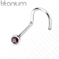Miniatyrbild 2 av 11: Skruvbar näspiercing i Grade 23 Titanium med "press fit" zirkon 3 blå