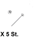 Miniatyrbillede 1 af 2: Obs 5 st. Näspiercing i silver med 2 mm. rund vit strass  (r)