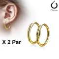 Miniatyrbilde 1 av 2: Obs 2 Par13 mm Hoops örhängen i Guldpläterad 316L  stål